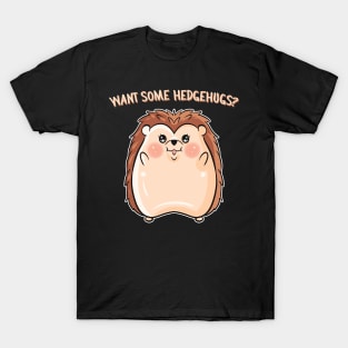 Want Some Hedgehugs - Hedgehog Hugging T-Shirt